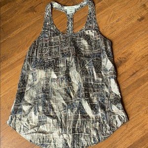 Shimmer patterned sheer tank top